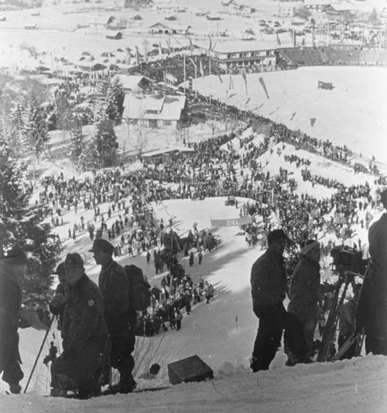 1936년 동계 올림픽 스키 경기의 마지막 순간