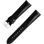 투피스 스트랩 - 핀 버클이 장착된 블랙 앨리게이터 레더 스트랩 - 9800.00.14